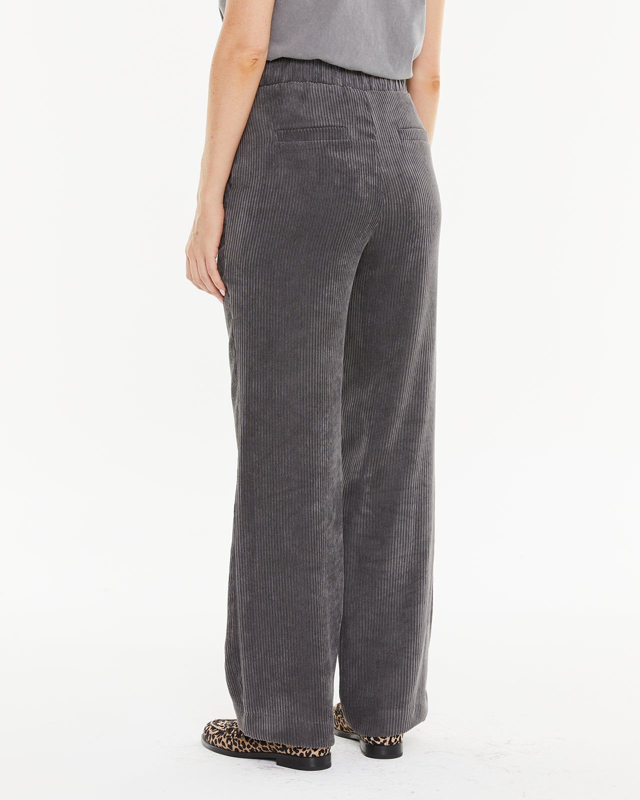 Pantalon en velours côtelé avec fermeture éclair