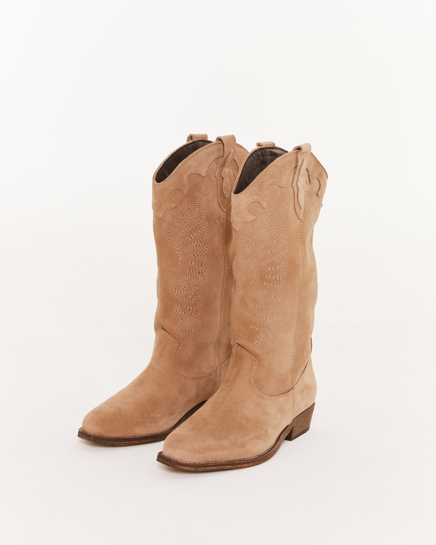 Suede cowboy boot