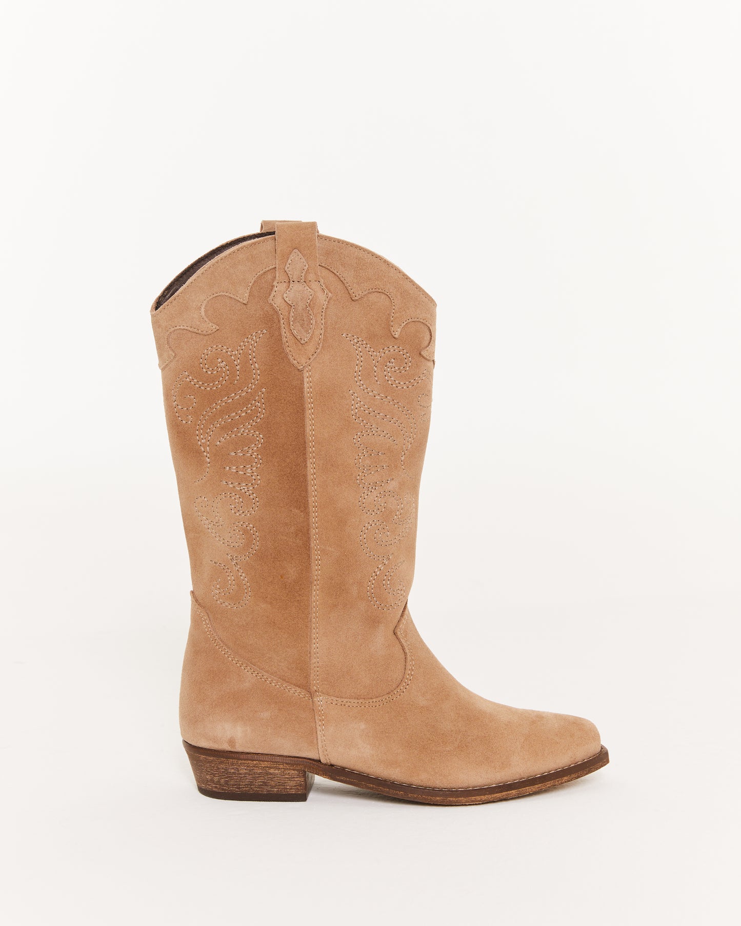 Suede cowboy boot