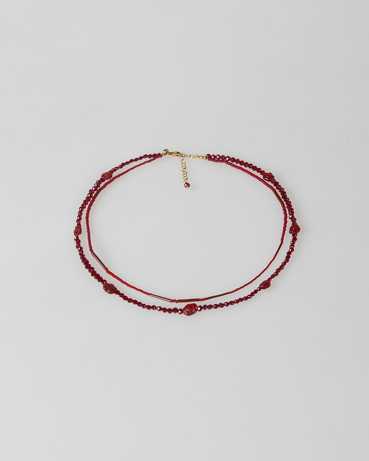 Collar doble rojo