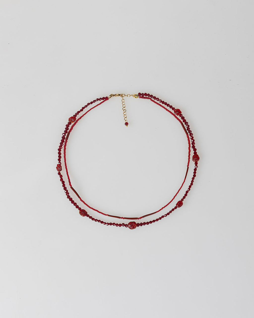 Collar doble rojo