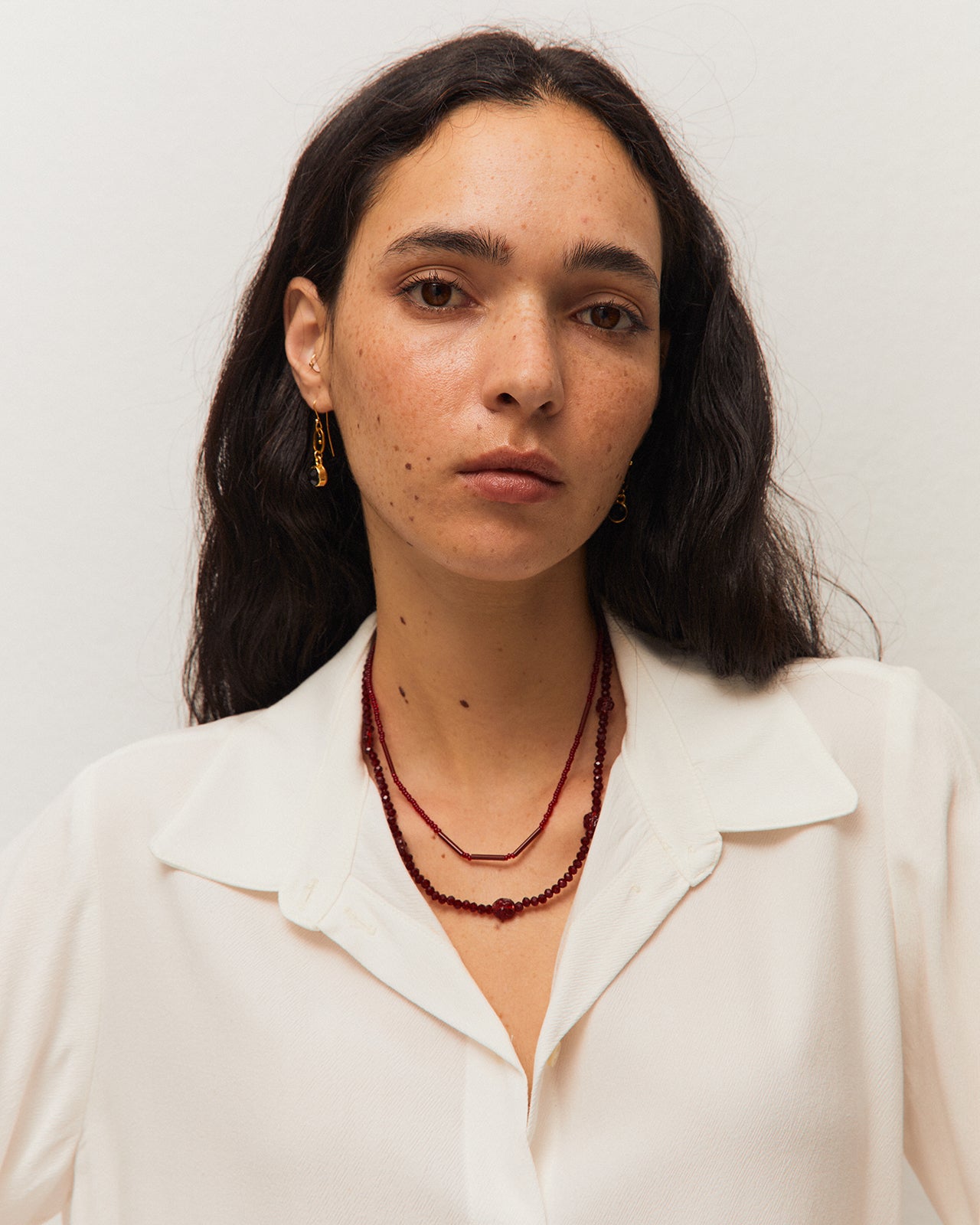 Collar doble rojo