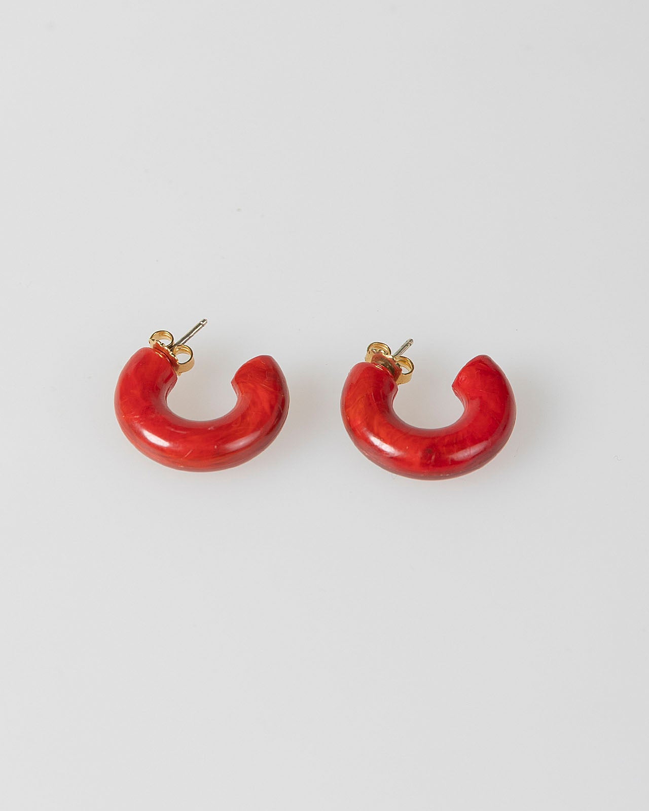 Pendientes aro de pasta rojo