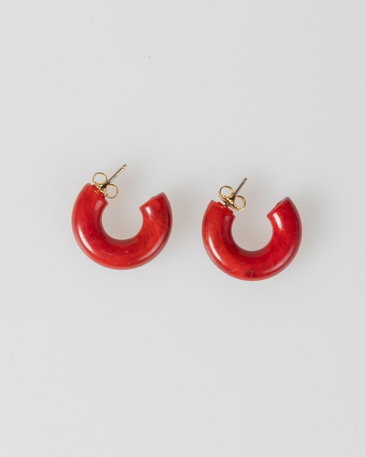 Pendientes aro de pasta rojo