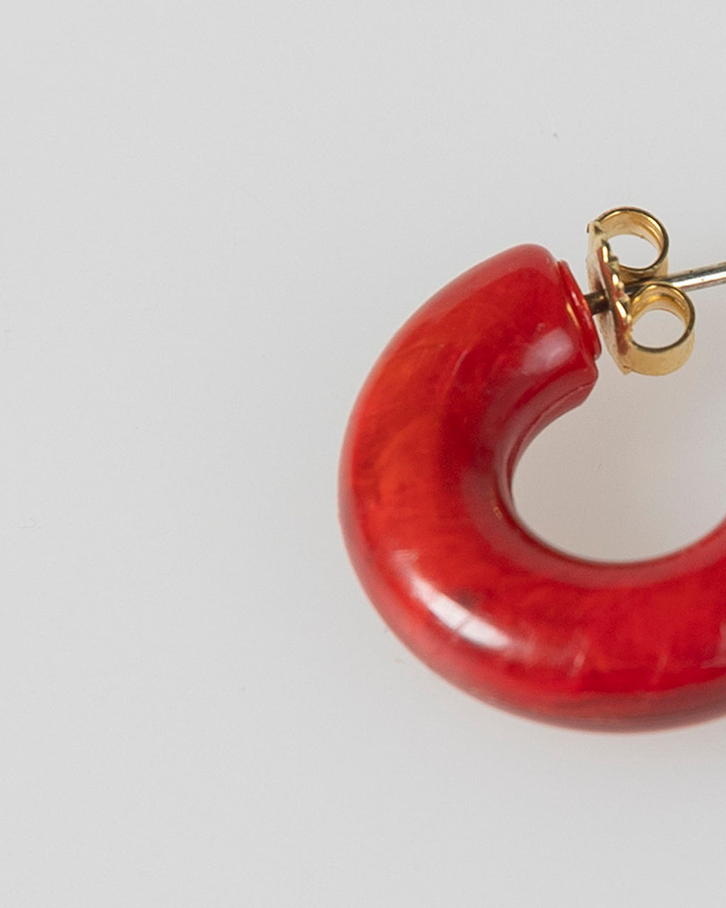 Pendientes aro de pasta rojo