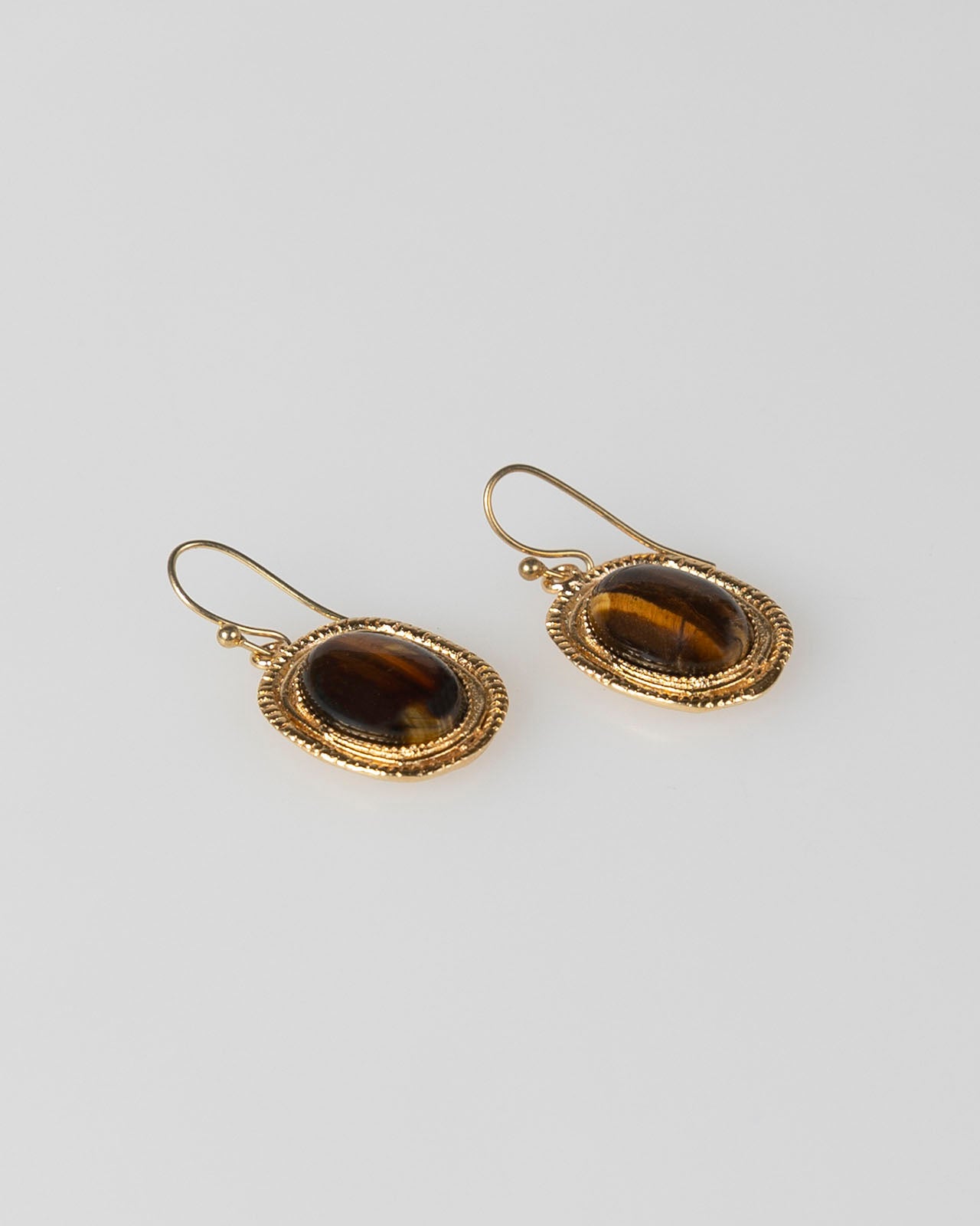Pendientes piedra marrón