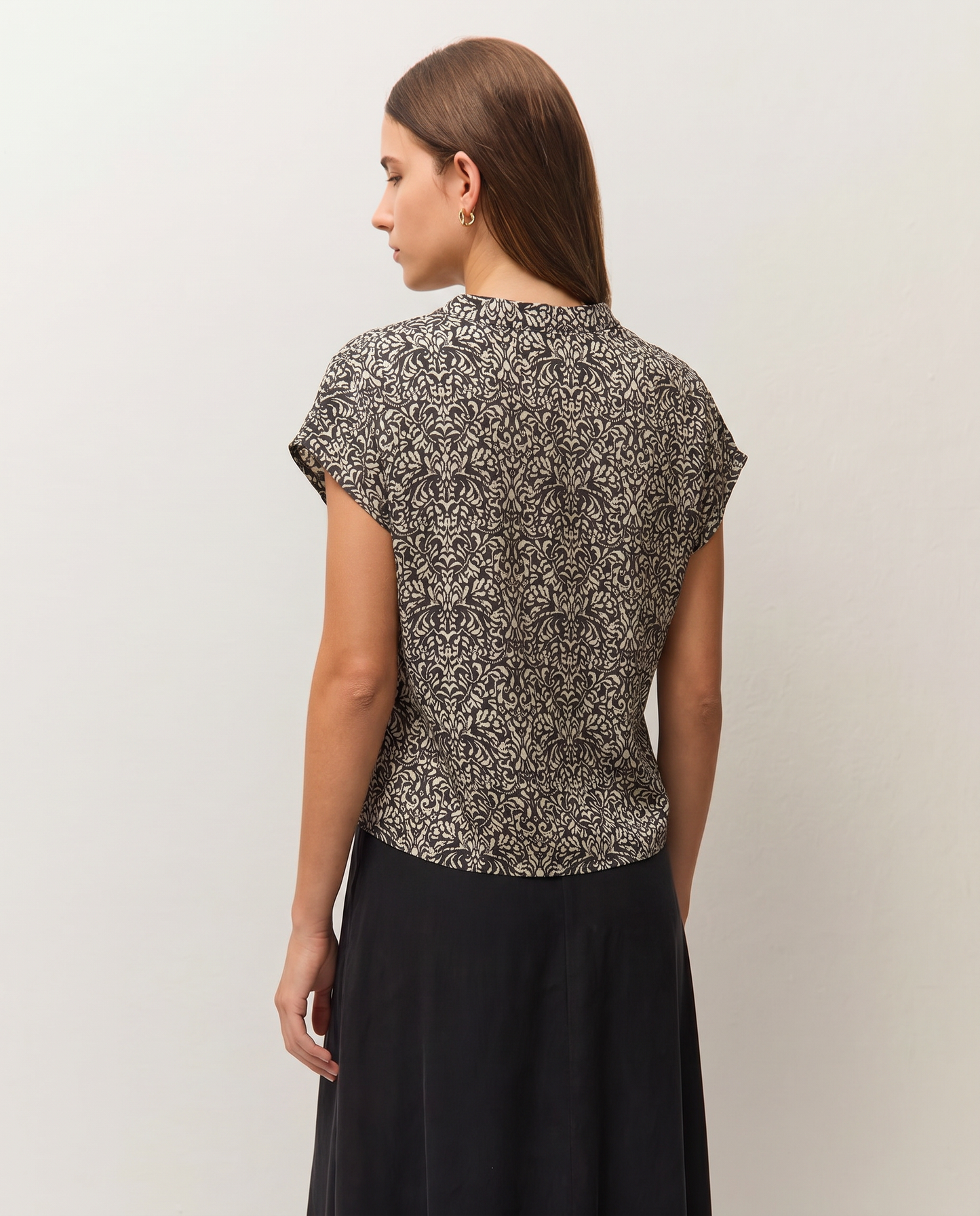 Chemise imprimée à col mandarin