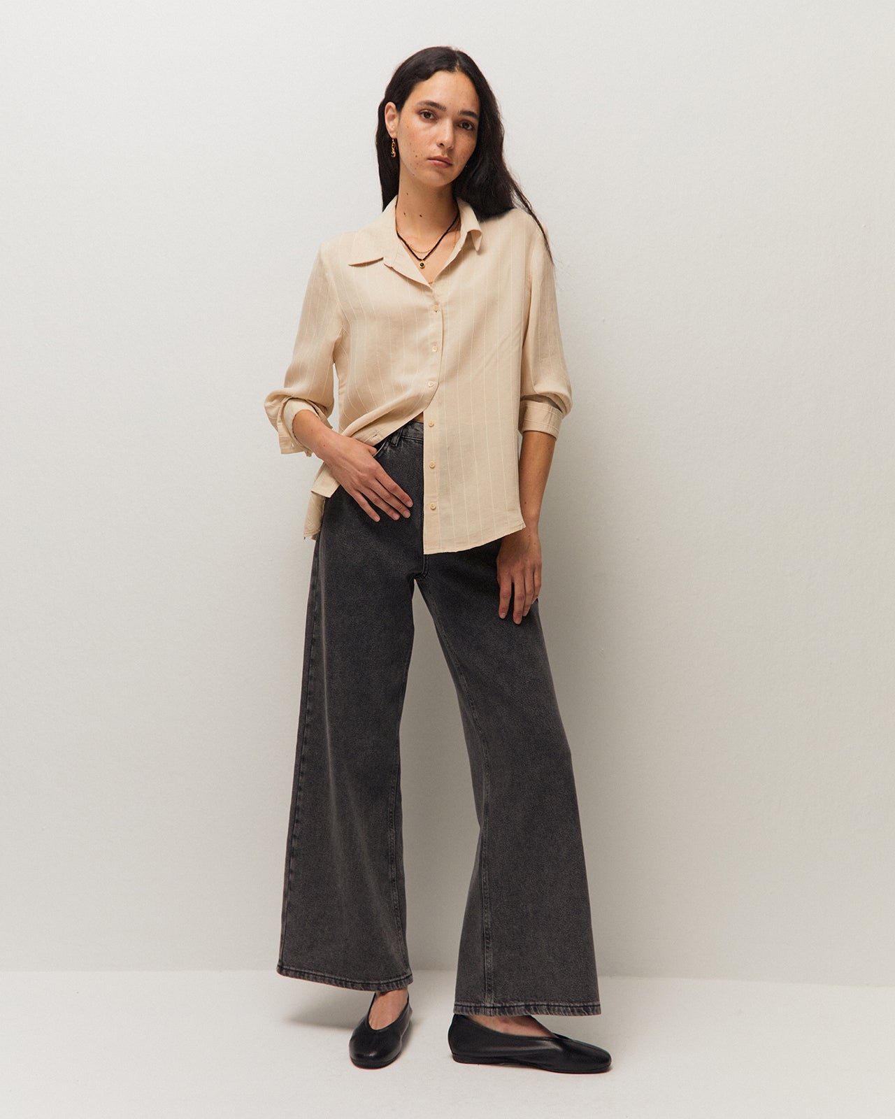Camisa fluida con textura