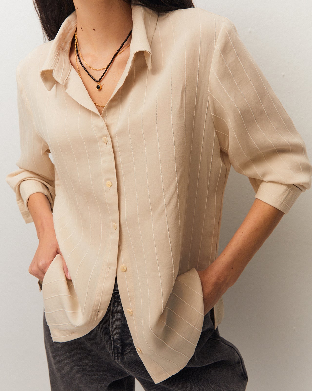 Camisa fluida con textura