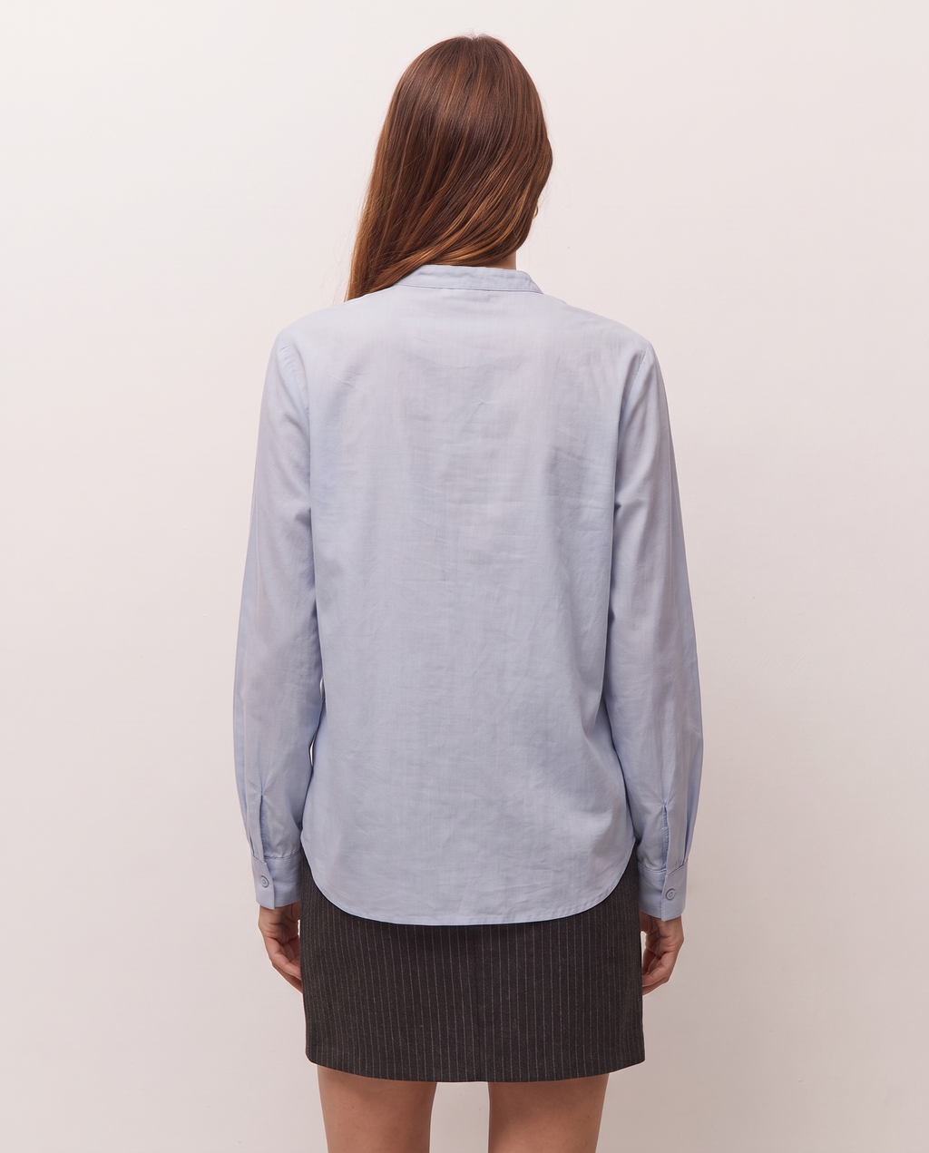 Camisa volantes chambray