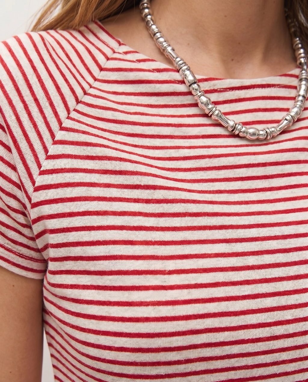 Camiseta manga renglant efecto evasé