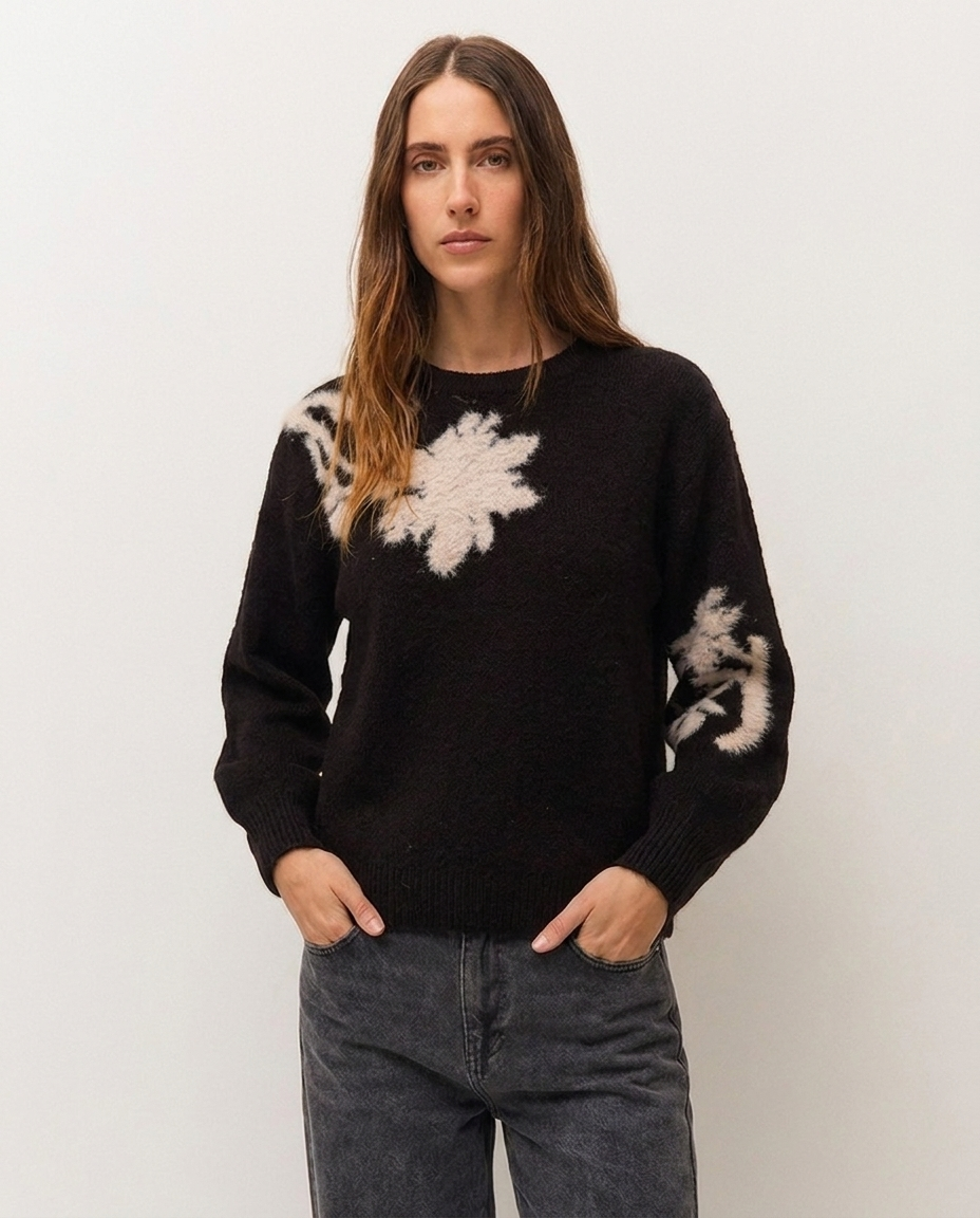 Jersey jacquard floral