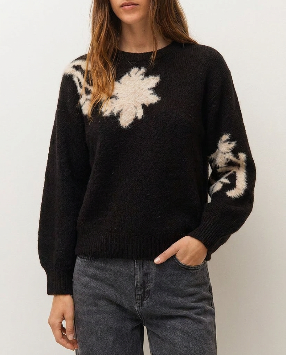 Jersey jacquard floral
