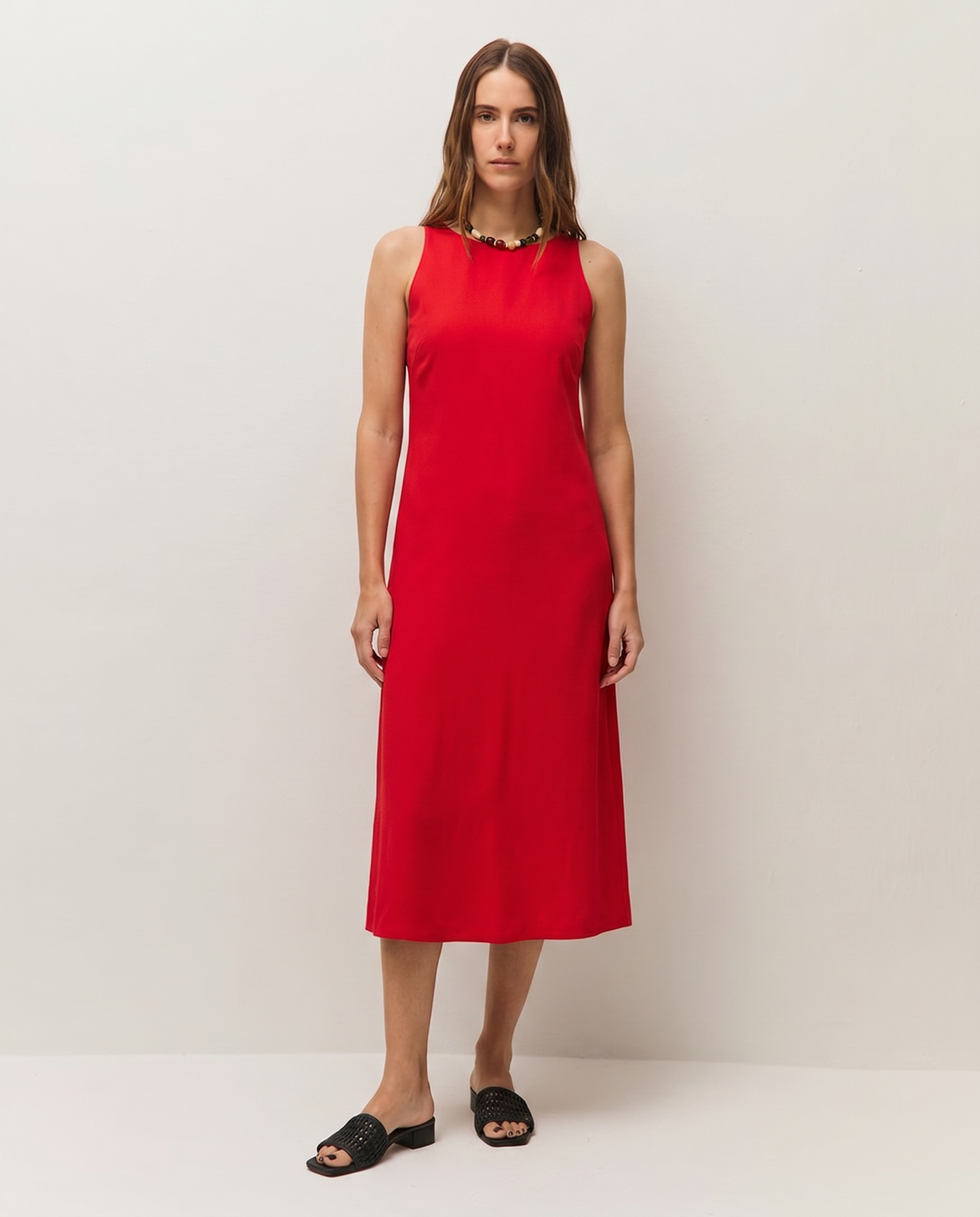 Robe longue avec fermeture éclair au dos