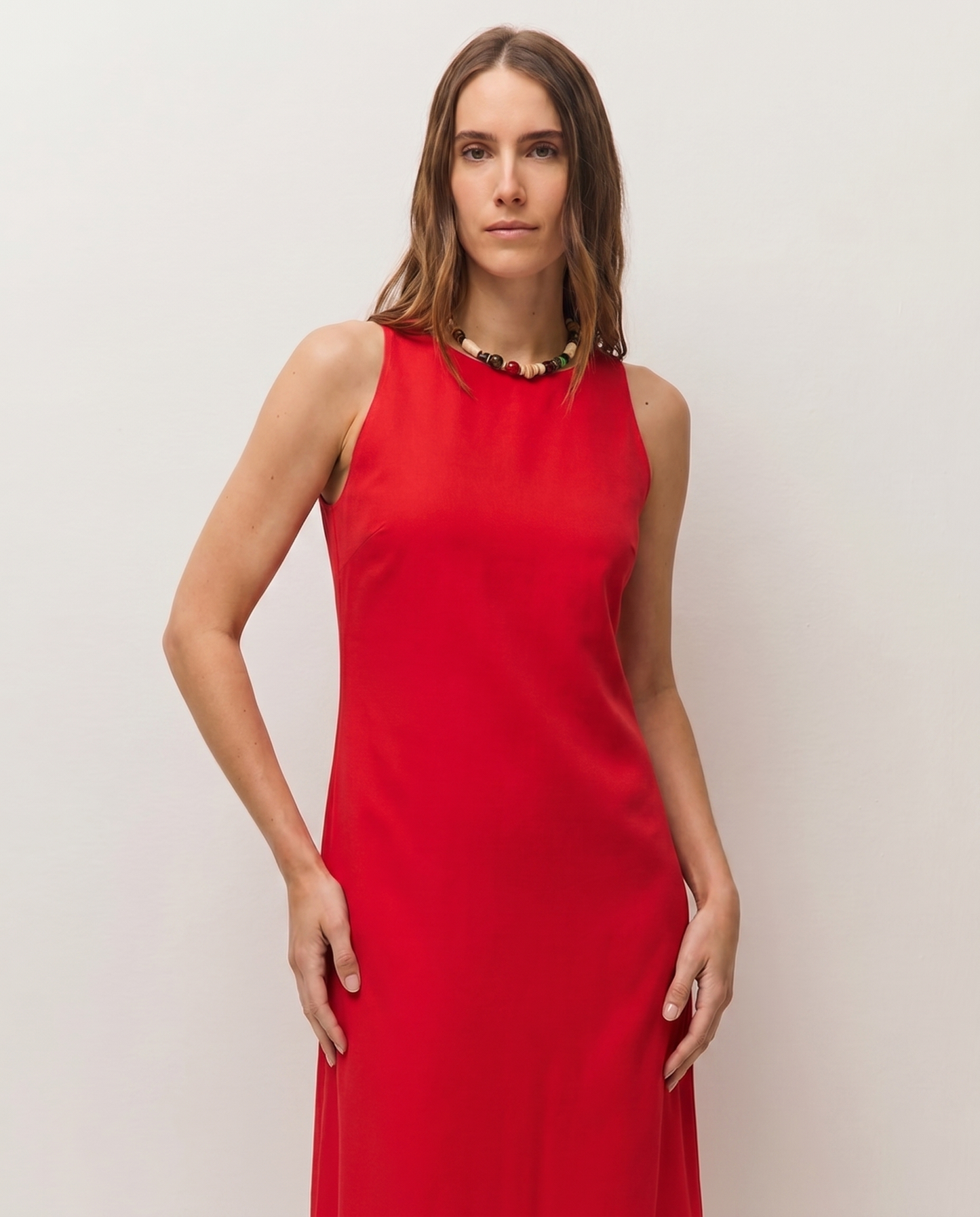 Robe longue avec fermeture éclair au dos