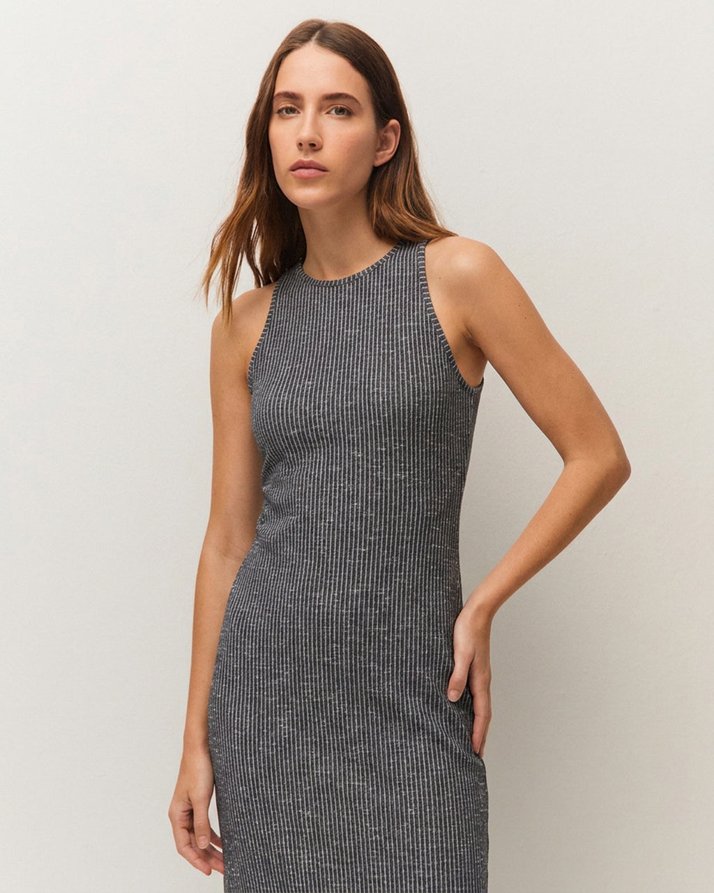 Vestido  largo de canalé