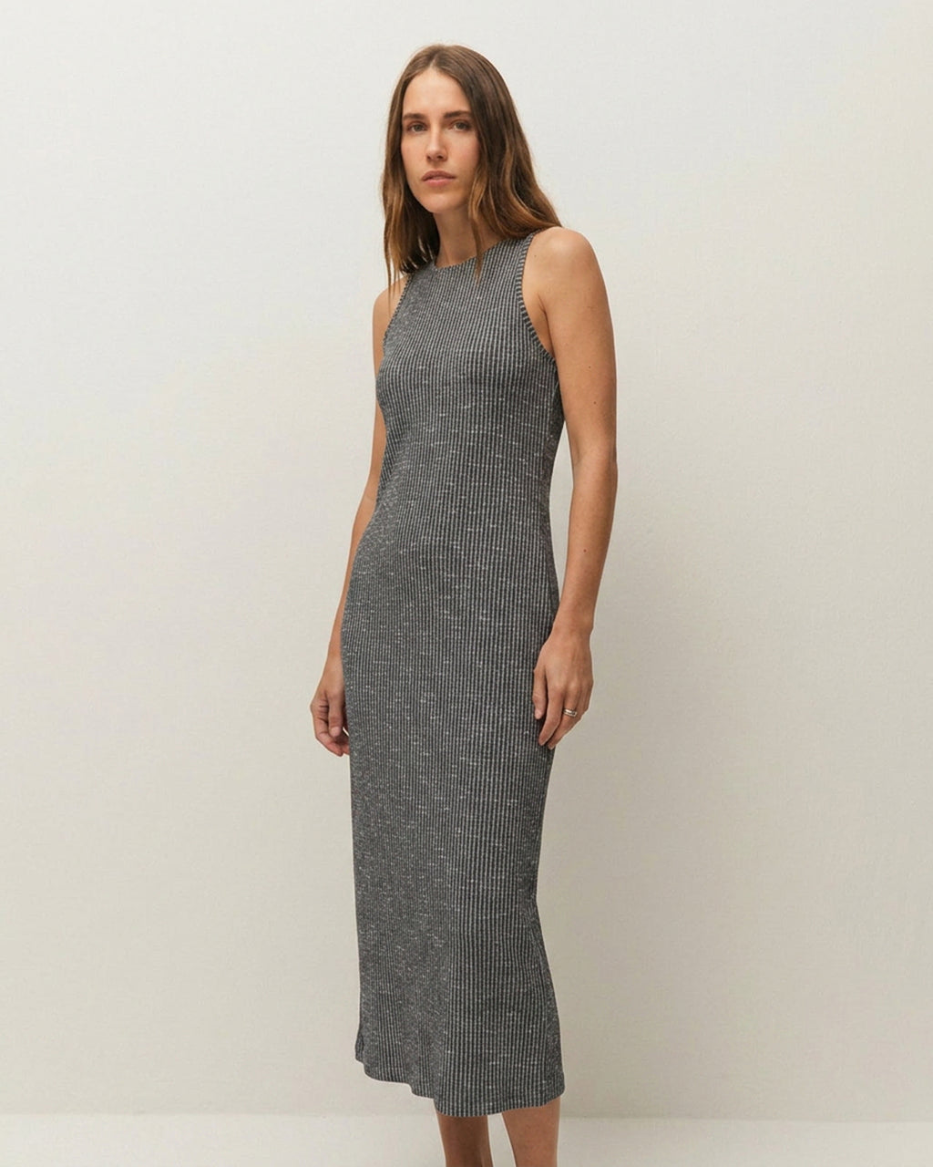 Vestido  largo de canalé