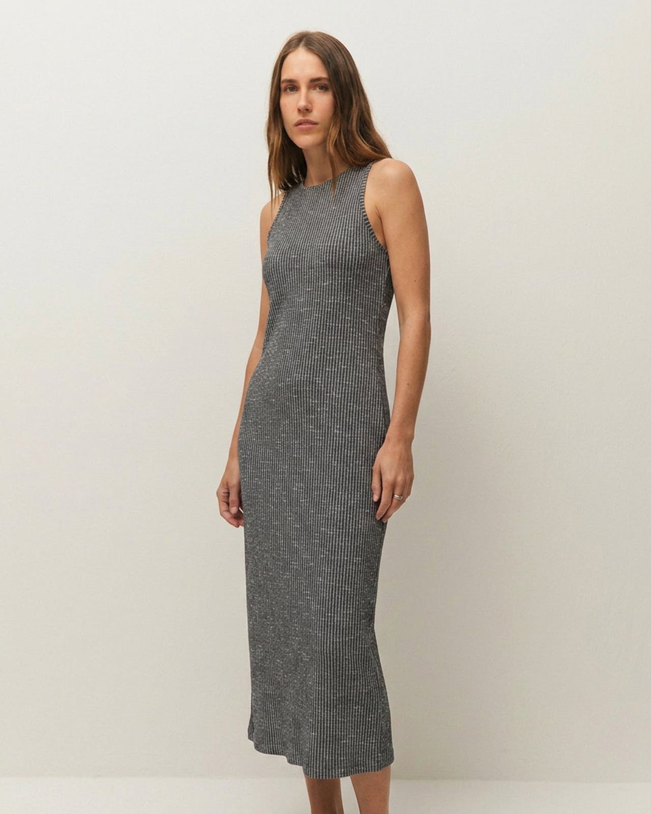 Vestido  largo de canalé