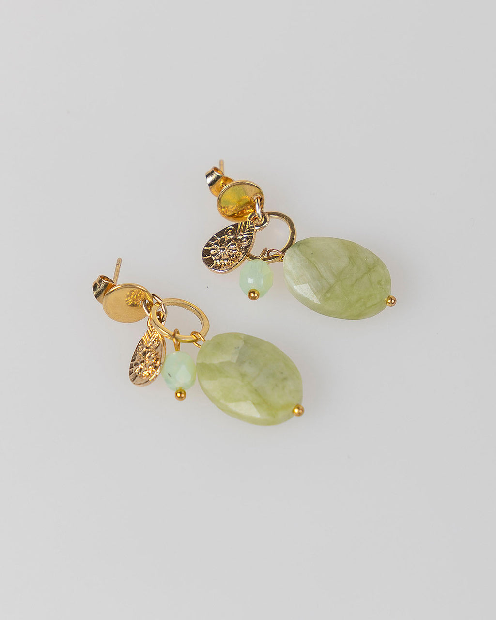 Green stone earrings