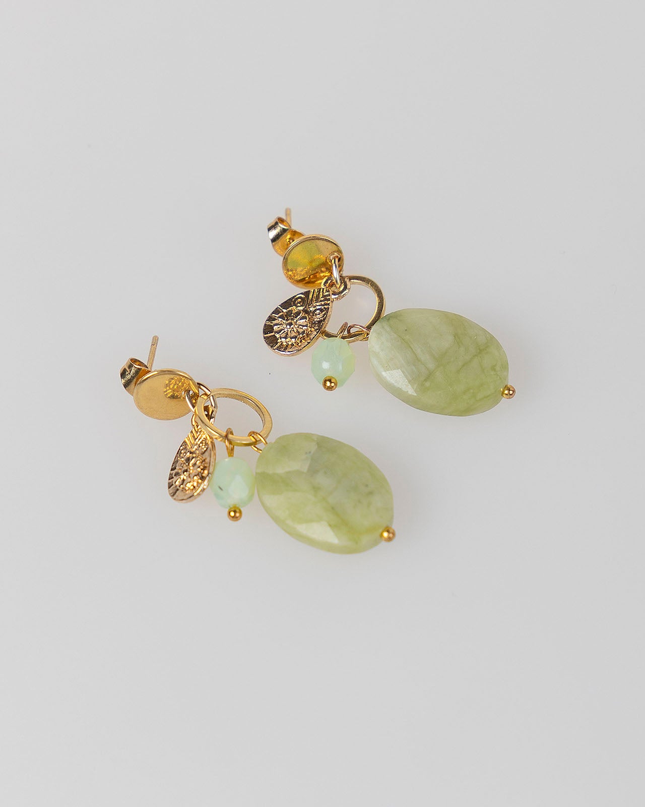 Boucles d'oreilles pierre verte