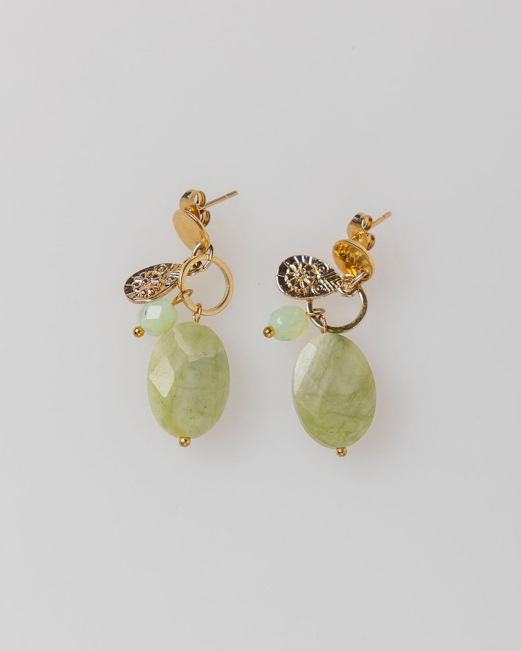 Green stone earrings