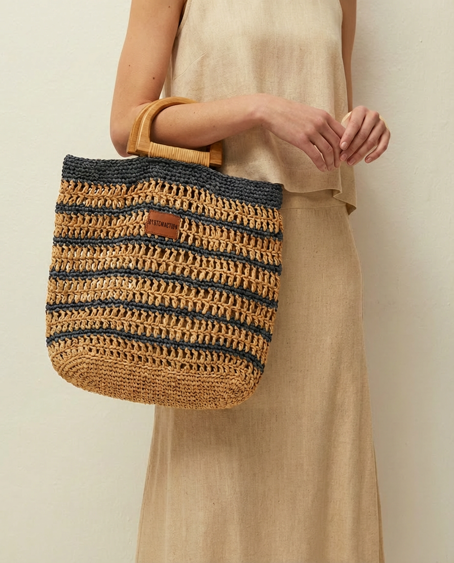 bolso yute rayado