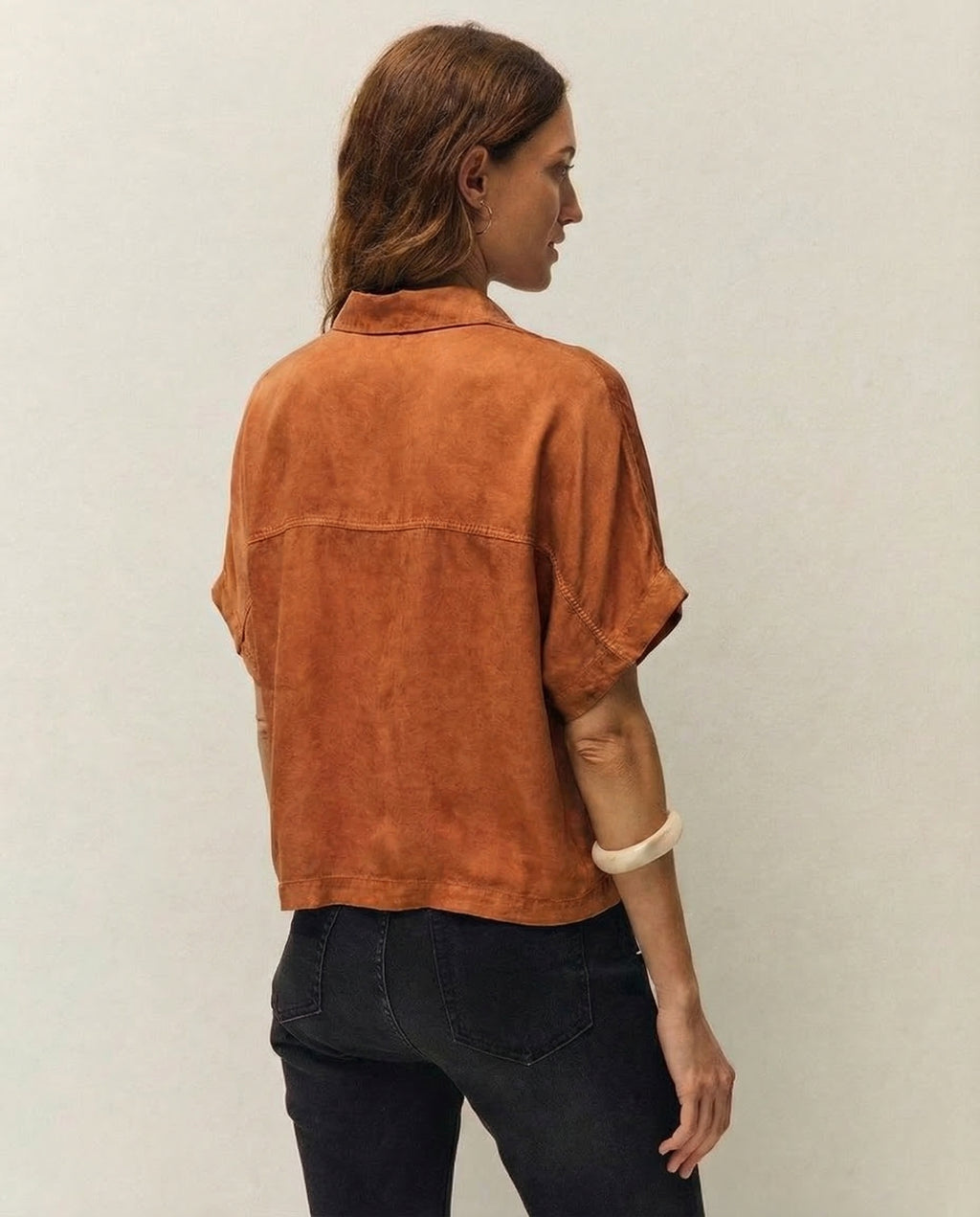 Chemise satinée effet corrodé