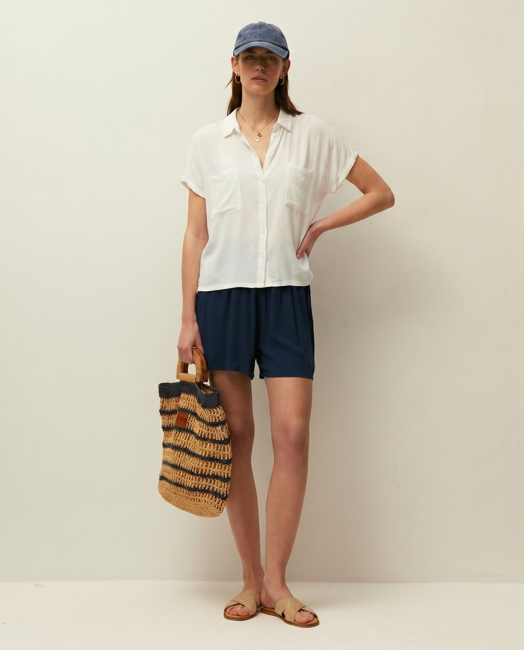 Camisa bambula bolsillos