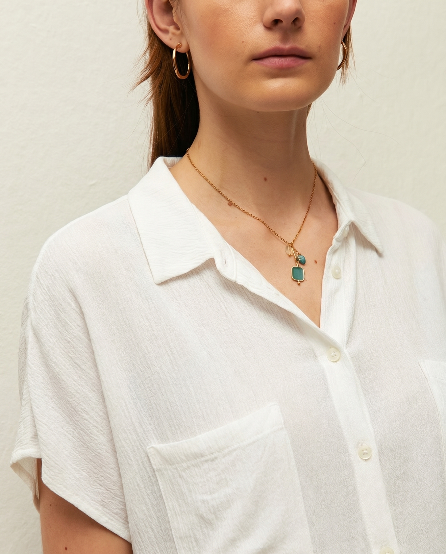 Crinkle-effect shirt with pockets
