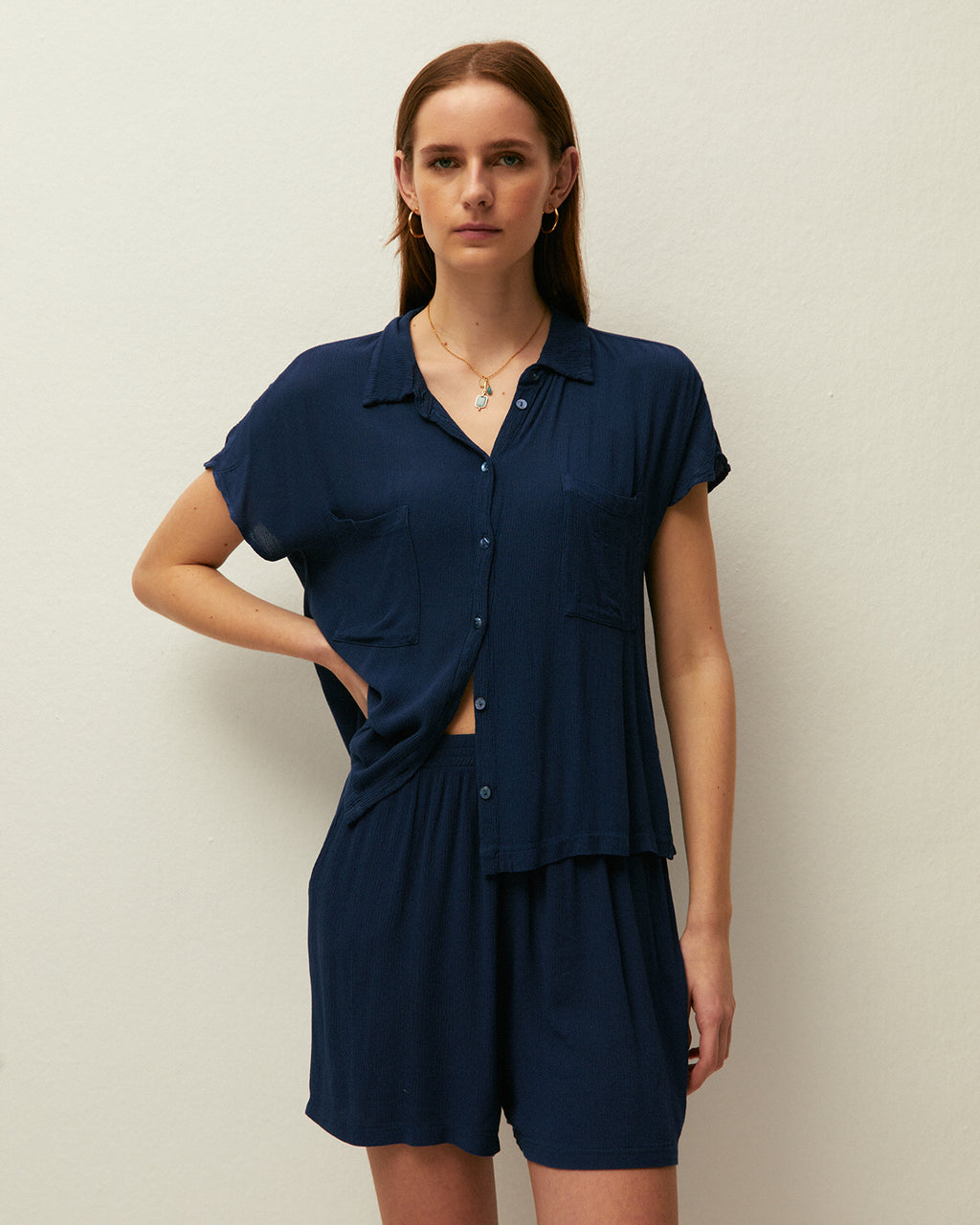 Camisa bambula bolsillos