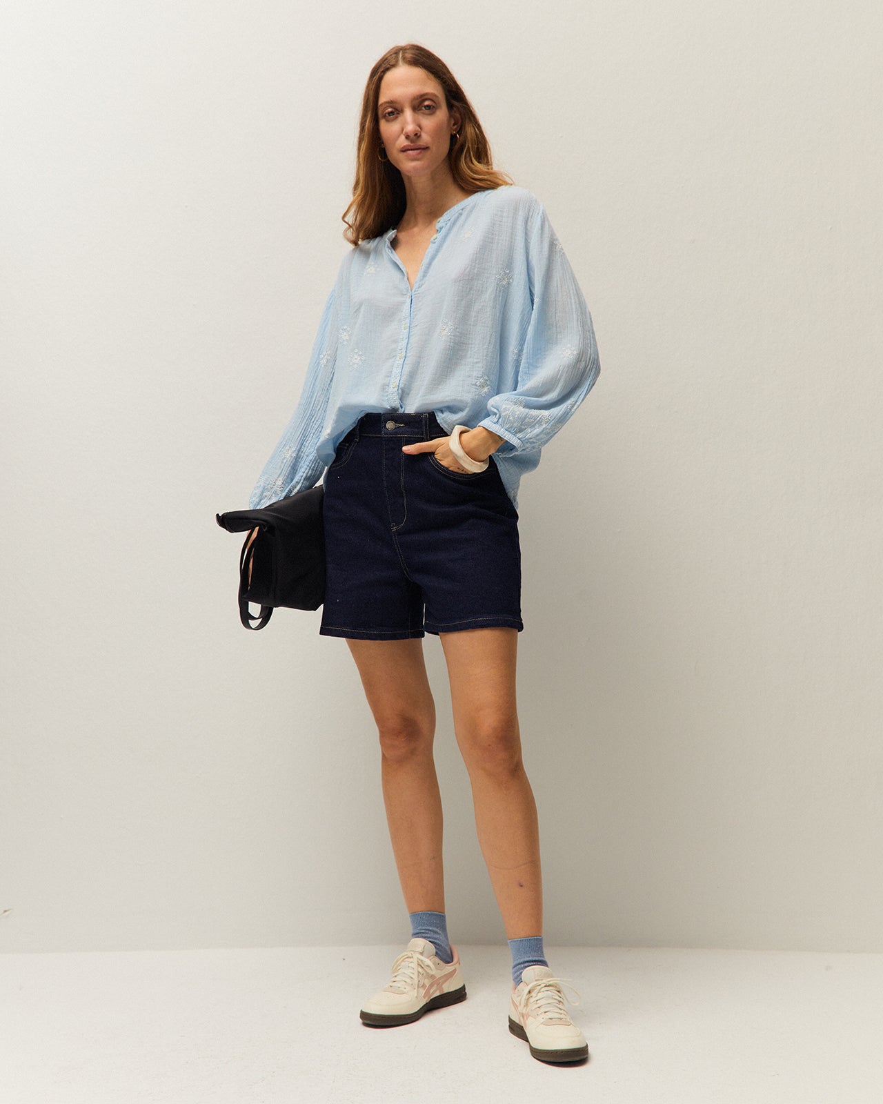 Blue embroidered shirt