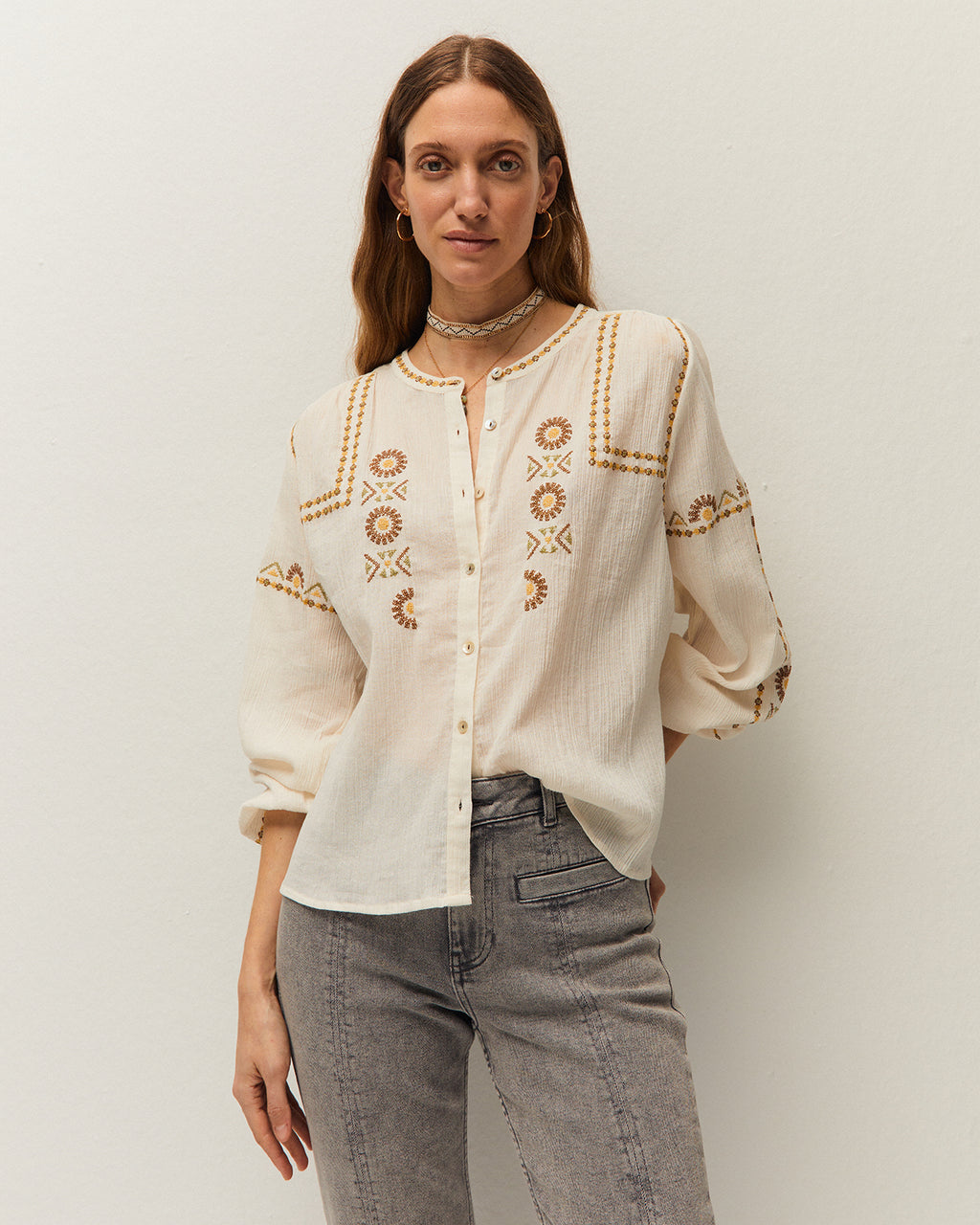 Camisa Bordado de colores