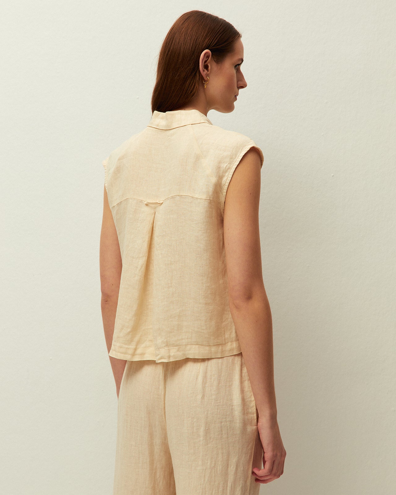Camisa lino escote camisero