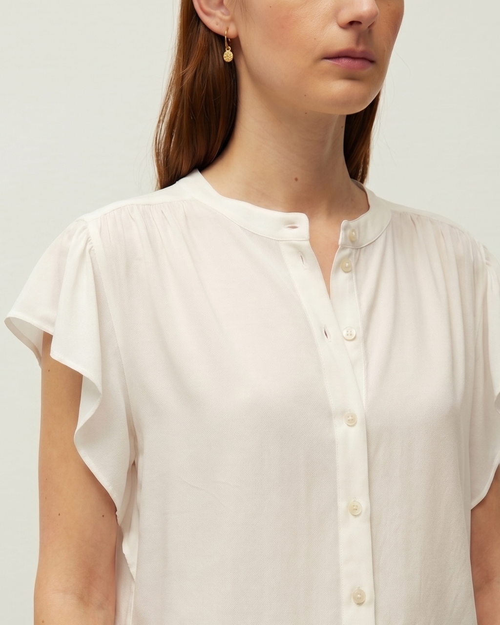 camisa manga corta volantes
