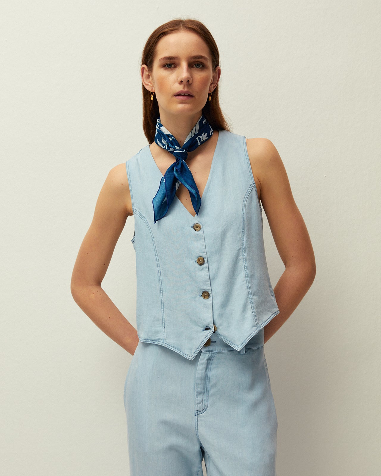 Gilet effet denim
