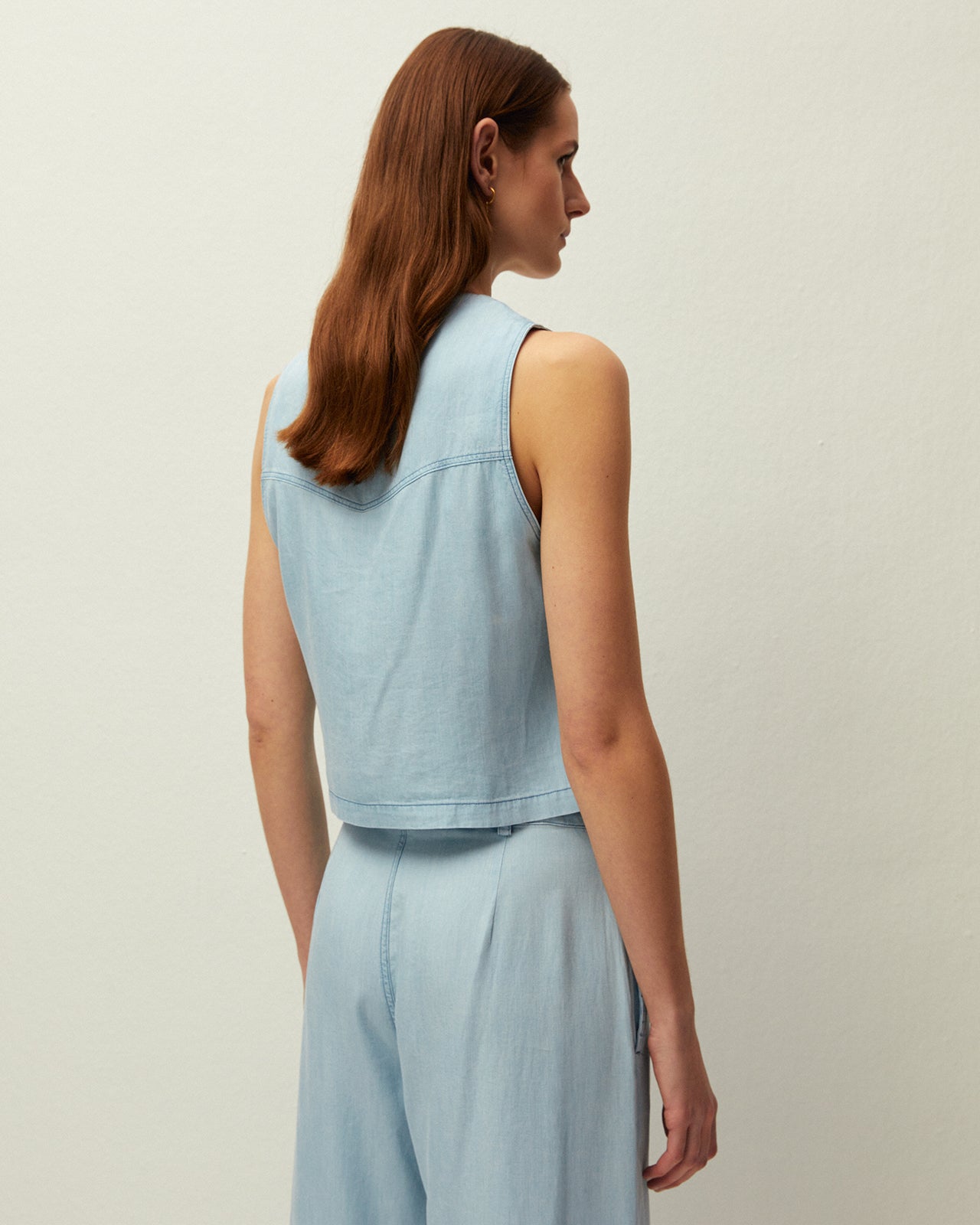 Gilet effet denim