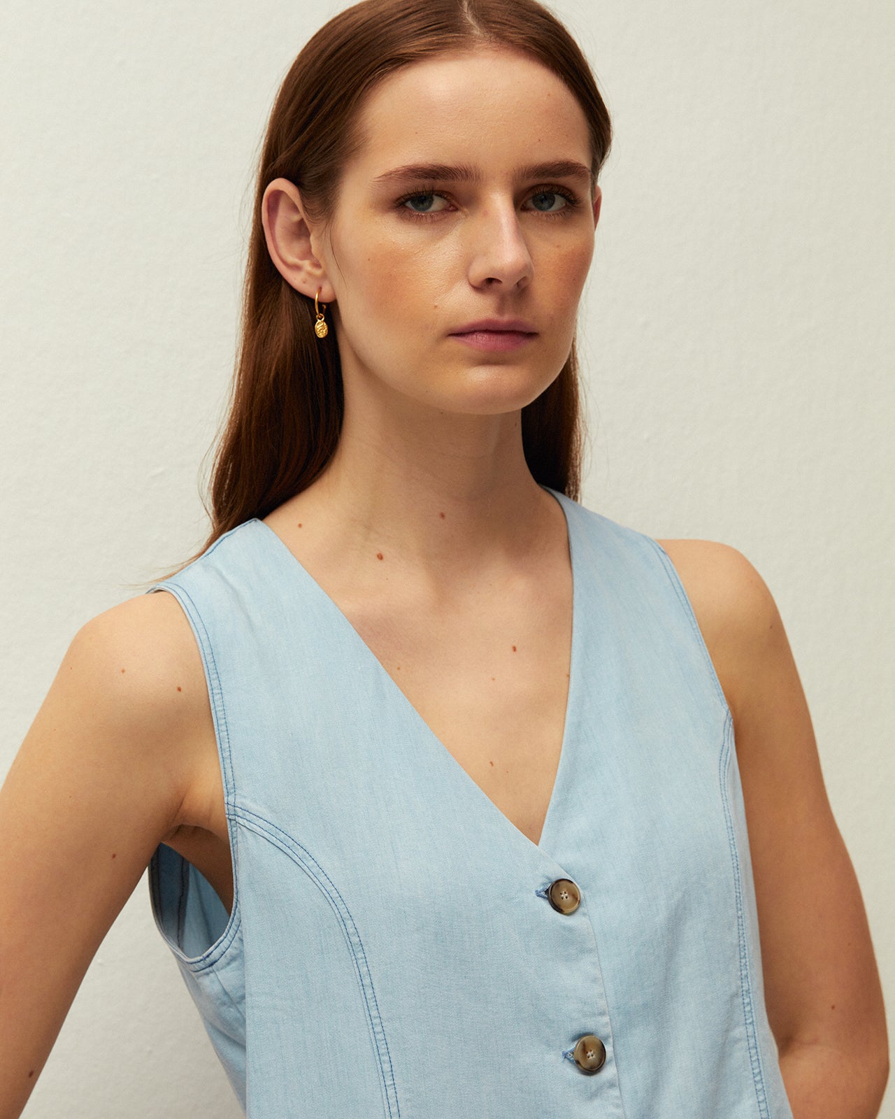 Gilet effet denim