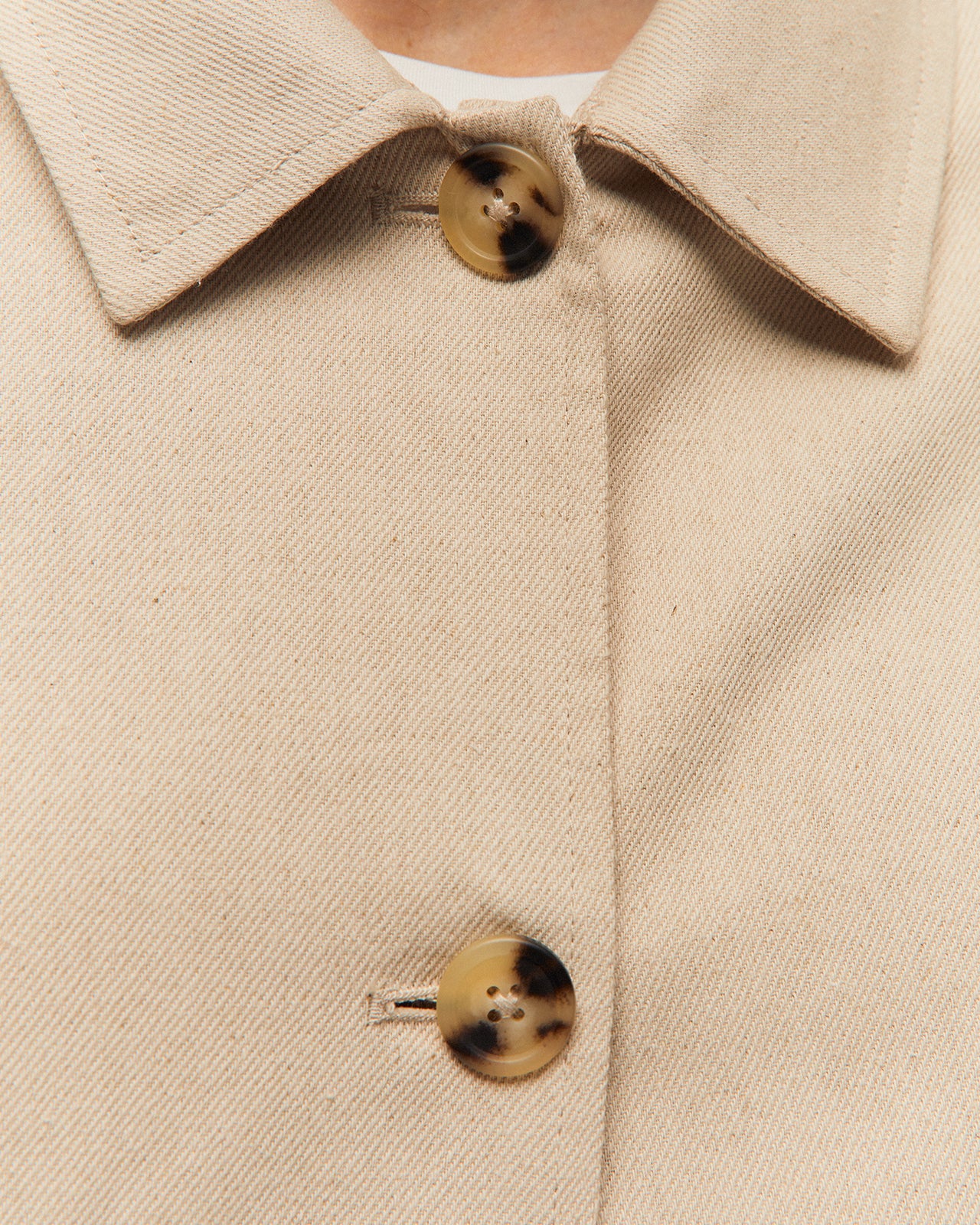 Linen jacket with shirt collar