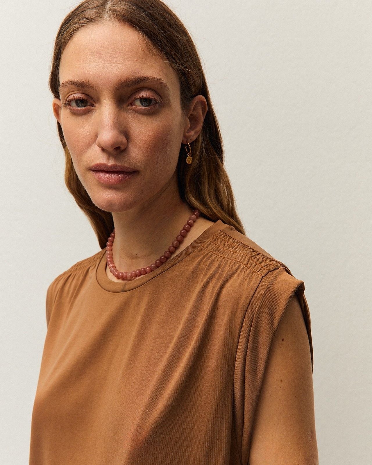 Modal t-shirt with shoulder detail