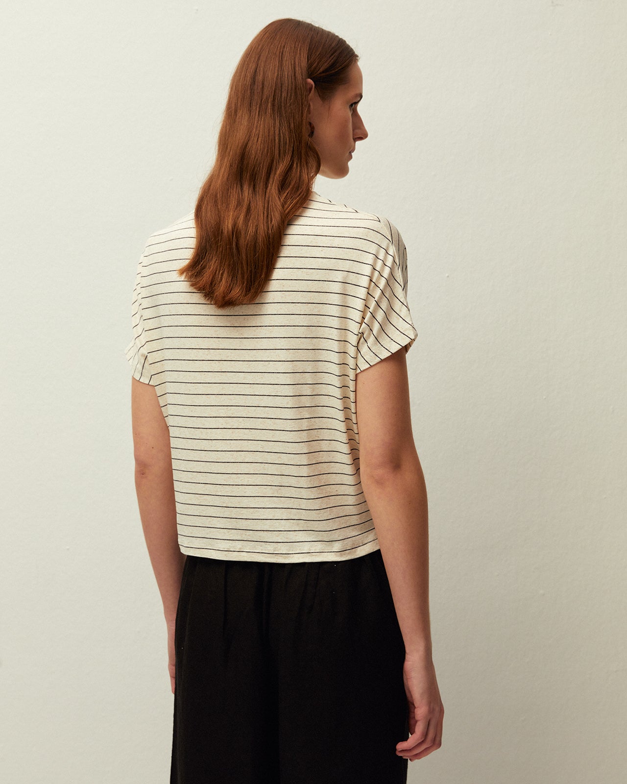 T-shirt à rayures ajusté en bas de vêtement