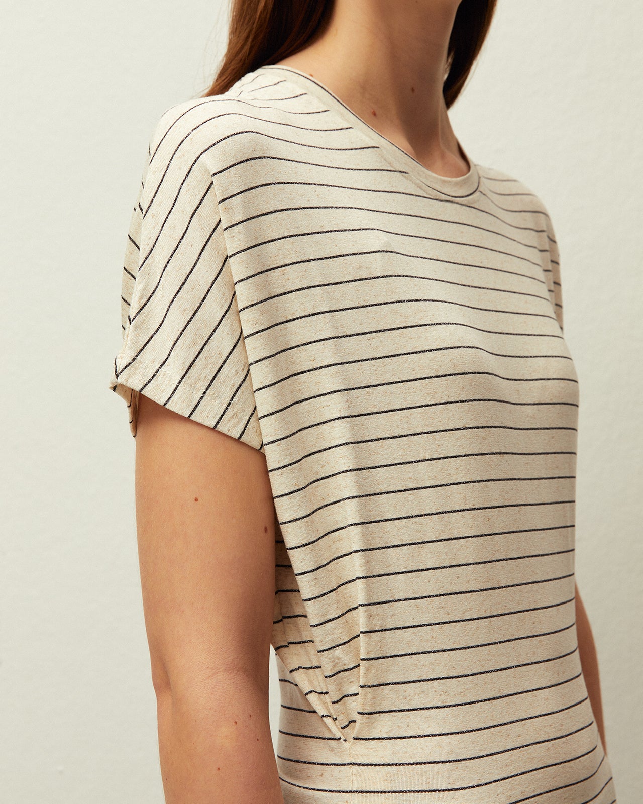T-shirt à rayures ajusté en bas de vêtement