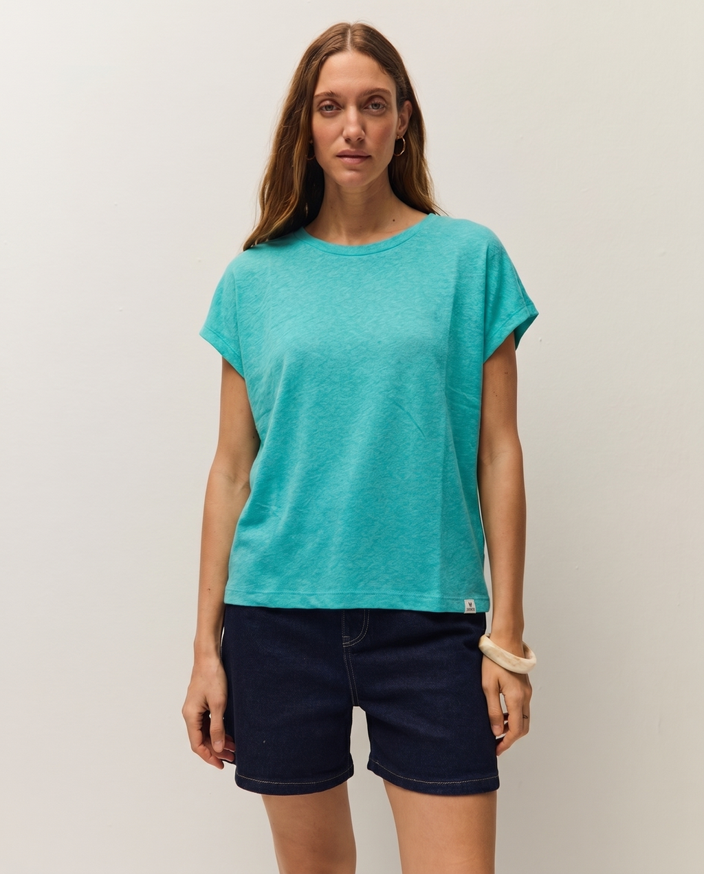 Camiseta lino  manga corta
