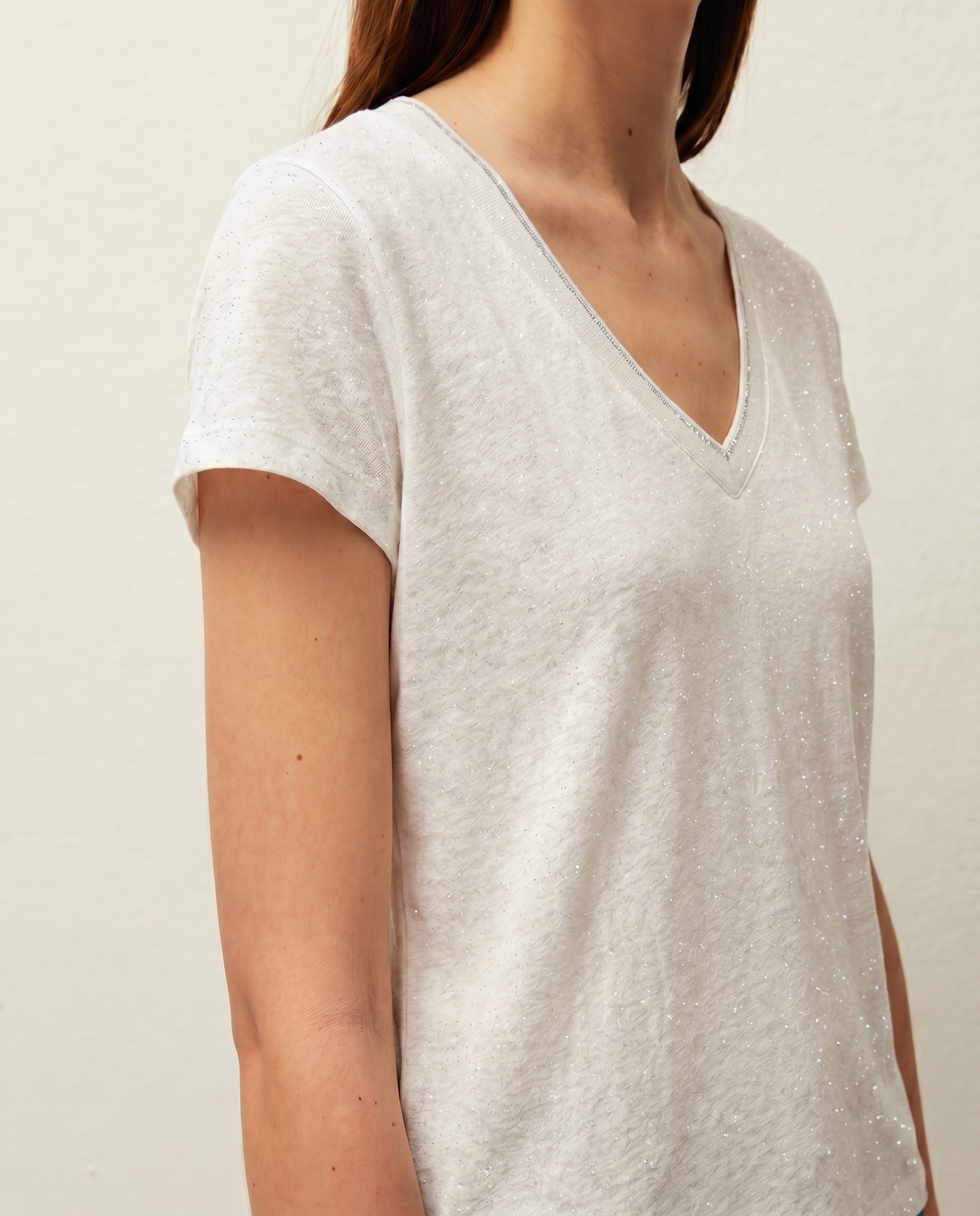 Camiseta lino con foil