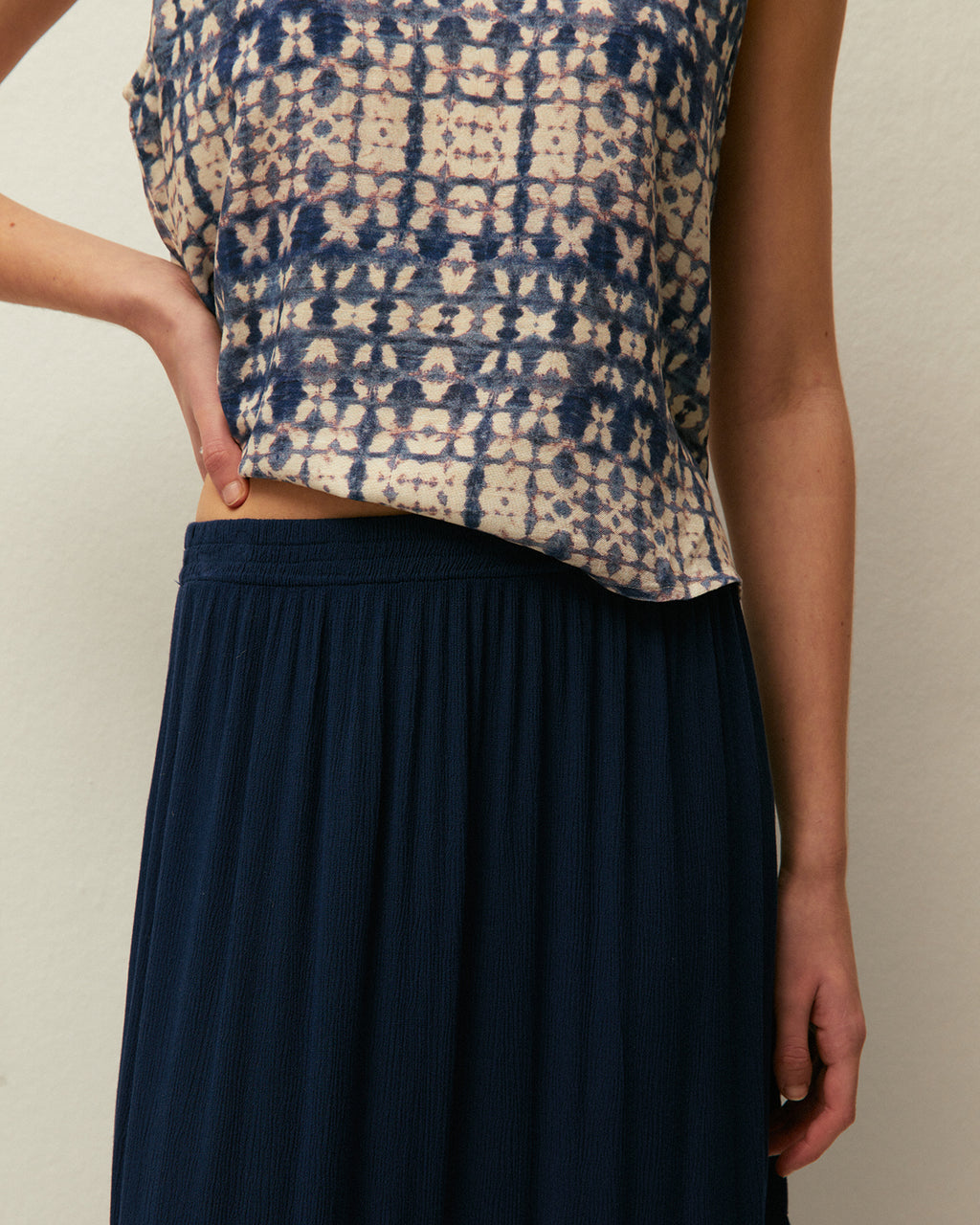 Falda midi bambula