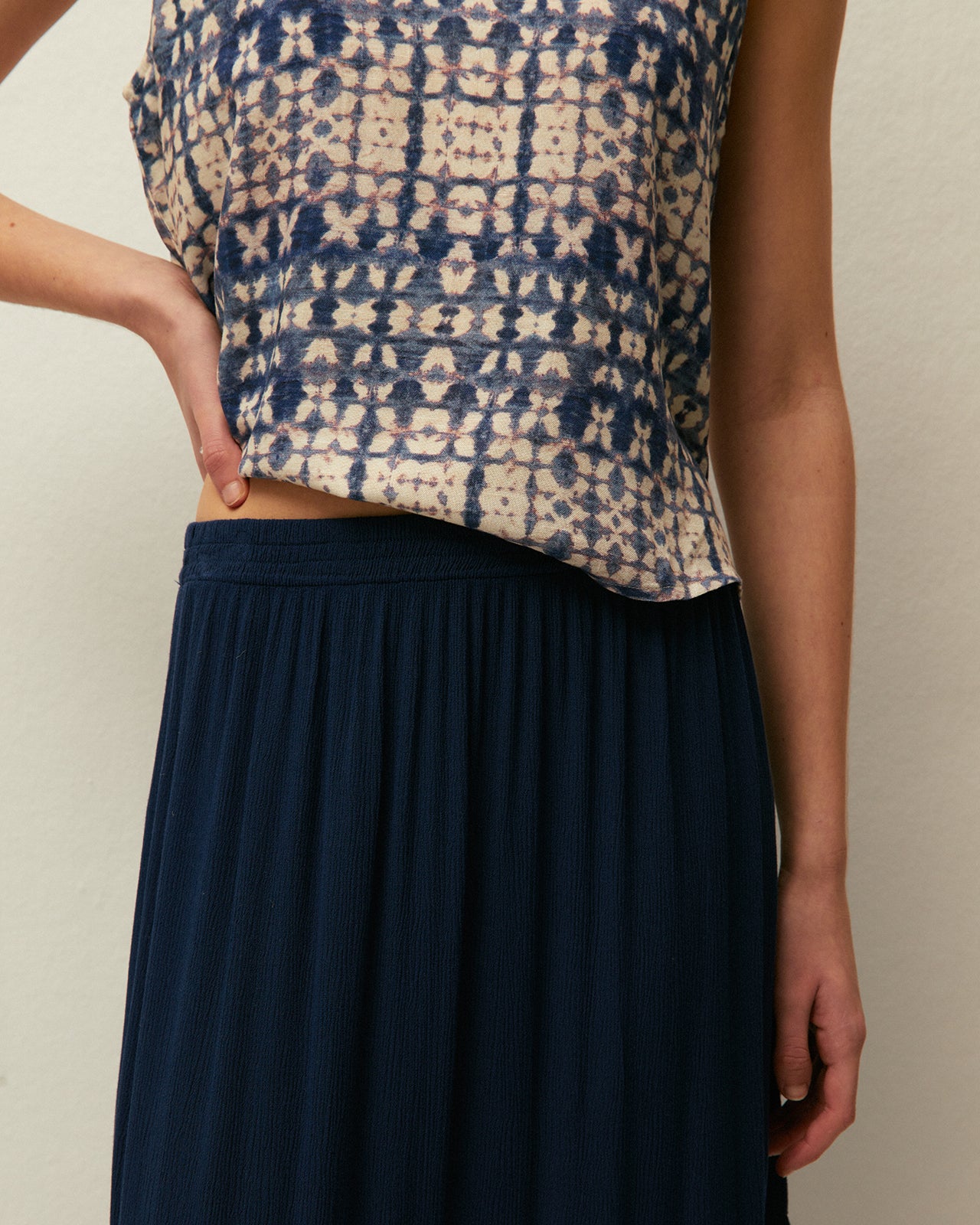 Falda midi bambula