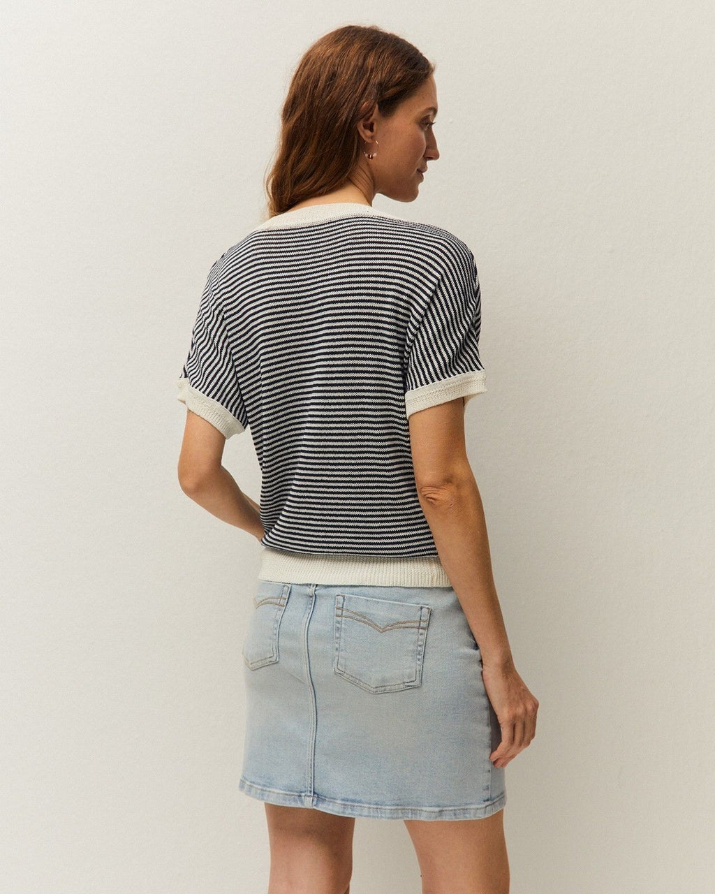 Short-sleeved striped jersey