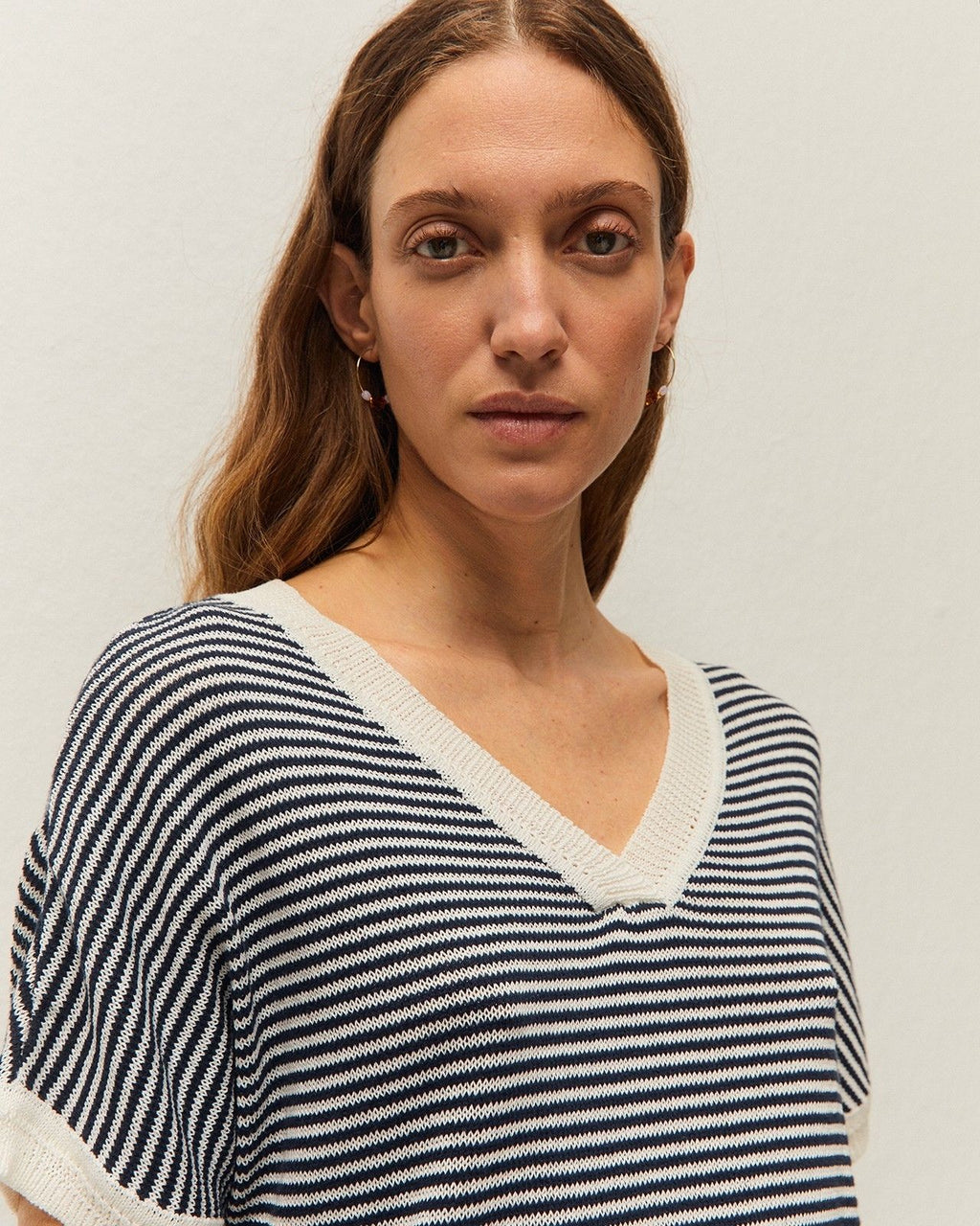 Short-sleeved striped jersey