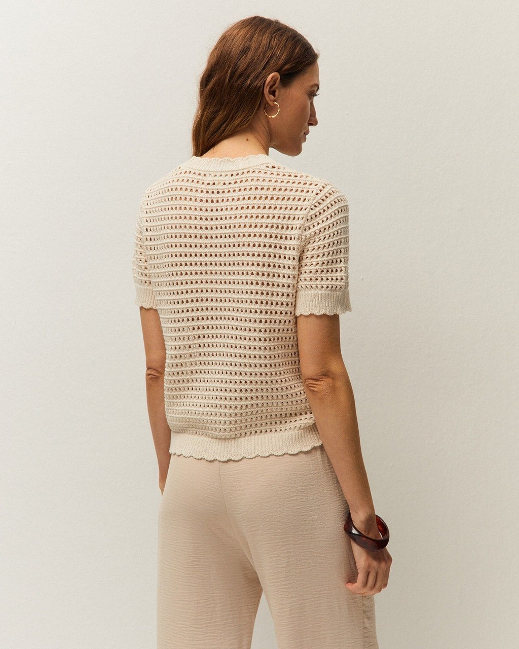 Jersey calado cuello redondo