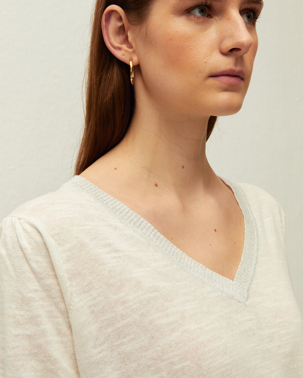 Short-sleeved linen jersey