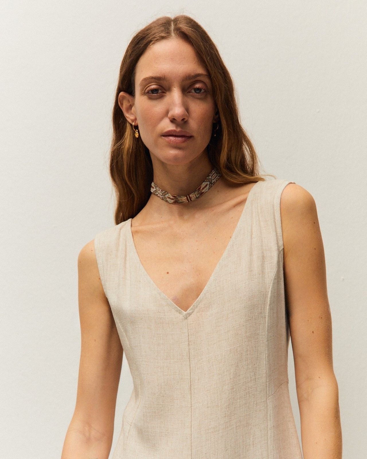 fitted linen jumpsuit